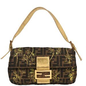 Fendi Gold Embroidered Zucca Baguette Handbag 2731.26424.018 166517